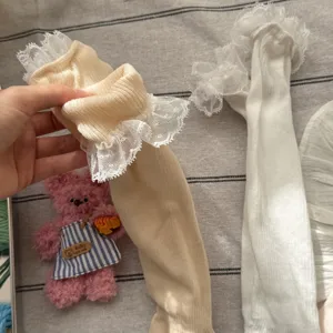 Sweet lace ruffle knee high socks summer Japanese style breathable thin socks for women