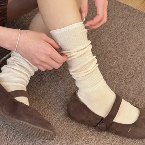 Women thin slouch socks Japanese style breathable long stockings for spring and summer daily wear