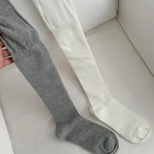 Knitted over the knee socks solid color ribbed long tube socks soft cozy daily wear detail