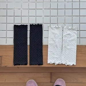 Chaussettes sans pieds à pois pour femmes coton respirant mi-tube mode chaussettes empilées