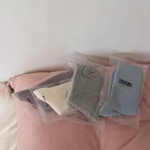 IOULOR solid color long socks soft knit women winter casual tube socks pack 4 pairs