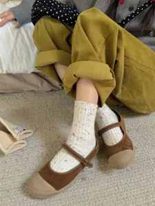 Thick cashmere speckled mid tube socks for women winter warm Japanese cozy wool slouch socks