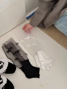 Mesh strik beenwarmers schattige stijl ademende doorschijnende sokken zomer mode detail