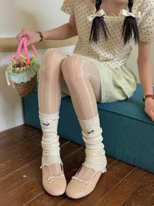 Japanese style sweet knitted leg warmers for women spring summer cozy cute fashion accessories