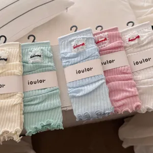 Japanese style sweet candy color knitted leg warmers soft stacked socks cute accessories for women