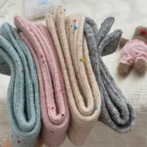Thickened cashmere speckle mid-tube socks for women winter warm cozy wool crew socks