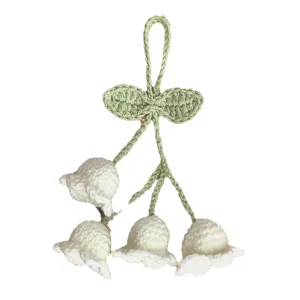 Handmade crochet lily of the valley keychain bag charm cute wool floral car hanging pendant