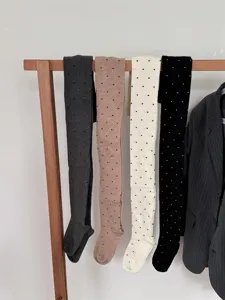 Vintage retro polka dot γυναικείο καλσόν, βαμβακερό κολάν, αναπνεύσιμο και ελαστικό.