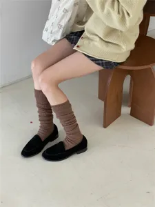 Warme Woll-Wadenstrümpfe für Damen, vintage dicker Strick für kalten Herbst und Winter.