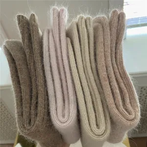 Women's warm fuzzy wool blend mid-calf socks winter thick knit casual cozy socks pack
