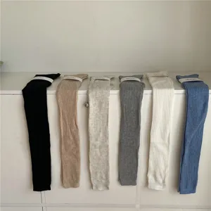 IOULOR chaussettes hautes unies côtelées, bas longs décontractés respirants pour femmes.