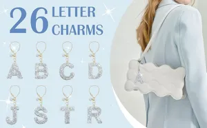 Glitzernde Strass Buchstaben Anhänger Schlüsselanhänger funkelnde Alphabet Tasche Accessoires