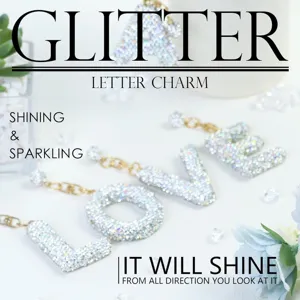 Glitzernde Strass Buchstaben Anhänger Schlüsselanhänger für Trinkflaschen und Taschen Dekor.