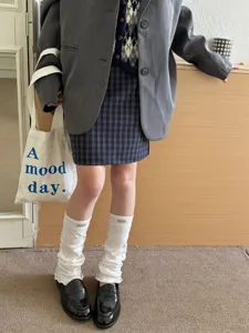 Y2K style knit leg warmers casual solid color long socks winter fashion cute boot cuffs