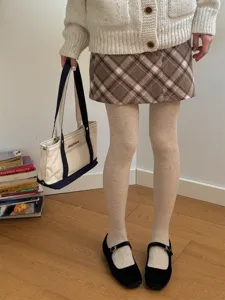 Soft cotton solid color casual tights for women autumn winter daily wear comfortable