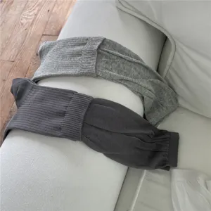 Long slouchy socks detail view, soft knit mesh tube socks for daily wear and comfort style.