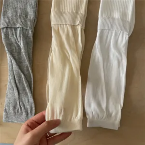 Detailed view of women's soft cotton mesh long slouch socks, breathable knit design.
