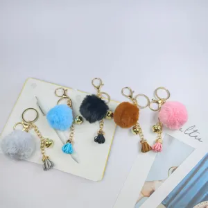 Flauschiger Pompon Schlüsselanhänger süßer Plüsch Quaste Schlüsselring Tasche Anhänger