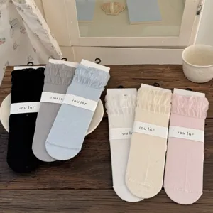 IOULOR neue Seide Ballett süße kurze Socken Damen Frühling Sommer atmungsaktive einfarbige Socken