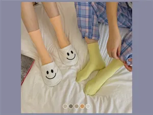 Damen einfarbige Baumwolle Slouch Socken Wadenlange Freizeitsocken weich atmungsaktiv