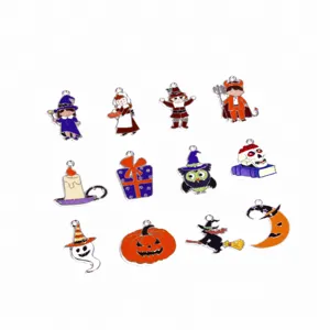 Halloween enamel charms set zinc alloy DIY jewelry making pendants bulk supplies