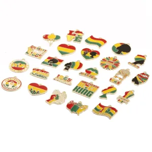 Juneteenth metal charms alloy pendants DIY jewelry making accessories for necklaces