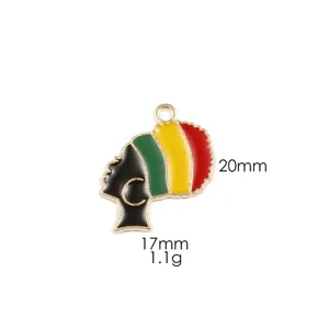 Juneteenth theme metal charm pendant, alloy pendant for necklace and keychain DIY accessories.