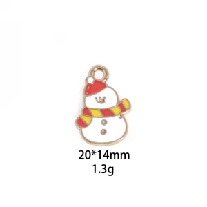 Christmas snowman alloy enamel pendant DIY bracelet necklace jewelry accessories charm decoration