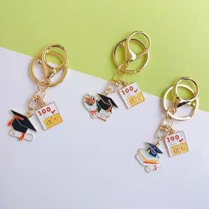 Graduation keychain metal bag charm student gift school accessory inspirational pendant