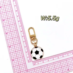 Porte-clés ballon de football en alliage de zinc, pendentif de sac chic pour le bricolage.