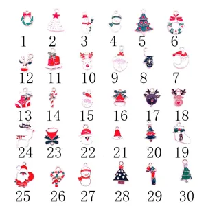 Christmas alloy enamel charms pendants DIY jewelry making accessories for earrings bracelets 30pcs