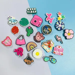 Colorful PVC shoe charms set cute jibbitz accessories for beach bags clogs pins decoration