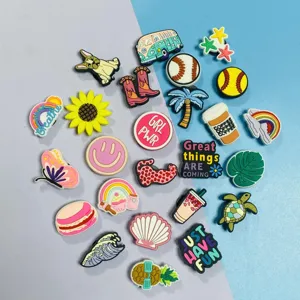 Summer beach bogg bag charms set cute PVC shoe decoration charms decorative pendants for bags