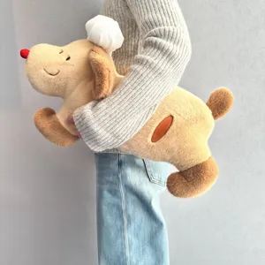 Cute chef dog plush body pillow soft healing cute puppy companion cushion toy for sleeping