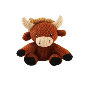 Simpatico Peluche Toro Highland all'Uncinetto Giocattolo Animale Morbido per Bambini