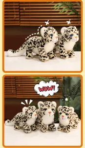 Lindo peluche de leopardo de las nieves simulacion animal de peluche decoracion hogar