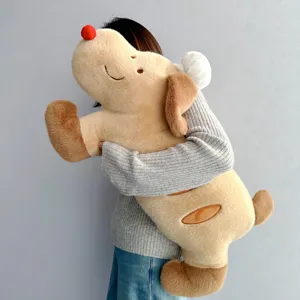 Cute chef baguette dog plush pillow, soft long stuffed animal toy for hugging and sleeping support.