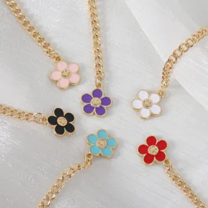 Colorful enamel flower smiley face charms pendant detail closeup for tumbler cup chain accessories