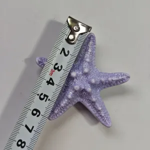 Ocean series purple starfish charm accessory for hole bag bogg bag decorative pendant