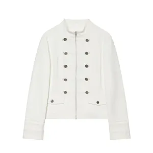 Damen Mode Stehkragen Zweireihig Anzugjacke Kurz Langarm Lässig Chic Oberbekleidung Regular Fit