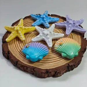 Colorful ocean starfish seashell charms pearl snap buttons for hole bags decoration parts