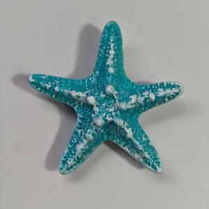 Blue starfish bag charm for hole bags beach style cute resin accessory detail view