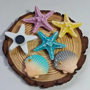 Ocean series hole bag accessories, colorful starfish and seashell charms for DIY decoration.