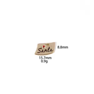 Gold zinc alloy Santa charm pendant DIY jewelry making component 15.7x8.8mm 0.9g