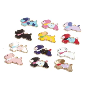 Süße Cartoon Hund Emaille Legierung Anhänger für DIY Halskette Schlüsselring Schmuck.