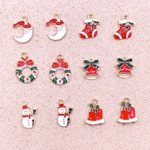Christmas alloy charms DIY jewelry making accessories pendant for earrings hair ties crafts detail view