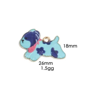 Süßer blauer Hund Legierung Anhänger Charm für DIY Schmuck Herstellung Halskette Schlüssel Zubehör