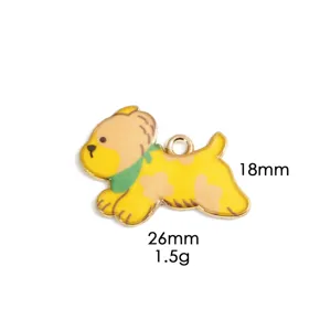 Niedlicher Cartoon Hund Zinklegierung Anhänger, 26x18mm DIY Schmuck Zubehör für Halskette.