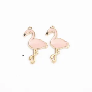 Cute pink flamingo alloy charms for DIY jewelry making, earrings, and cute hair accessories.