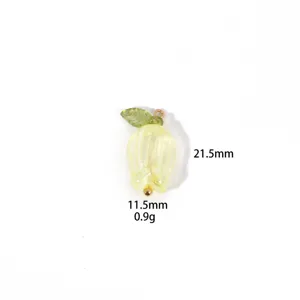 Close-up of handmade tulip pendant charm showing clear dimensional details and exquisite shape.